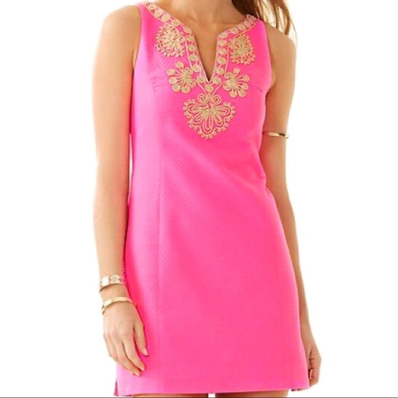 Lilly Pulitzer Hot Pink And Gold Dress ...